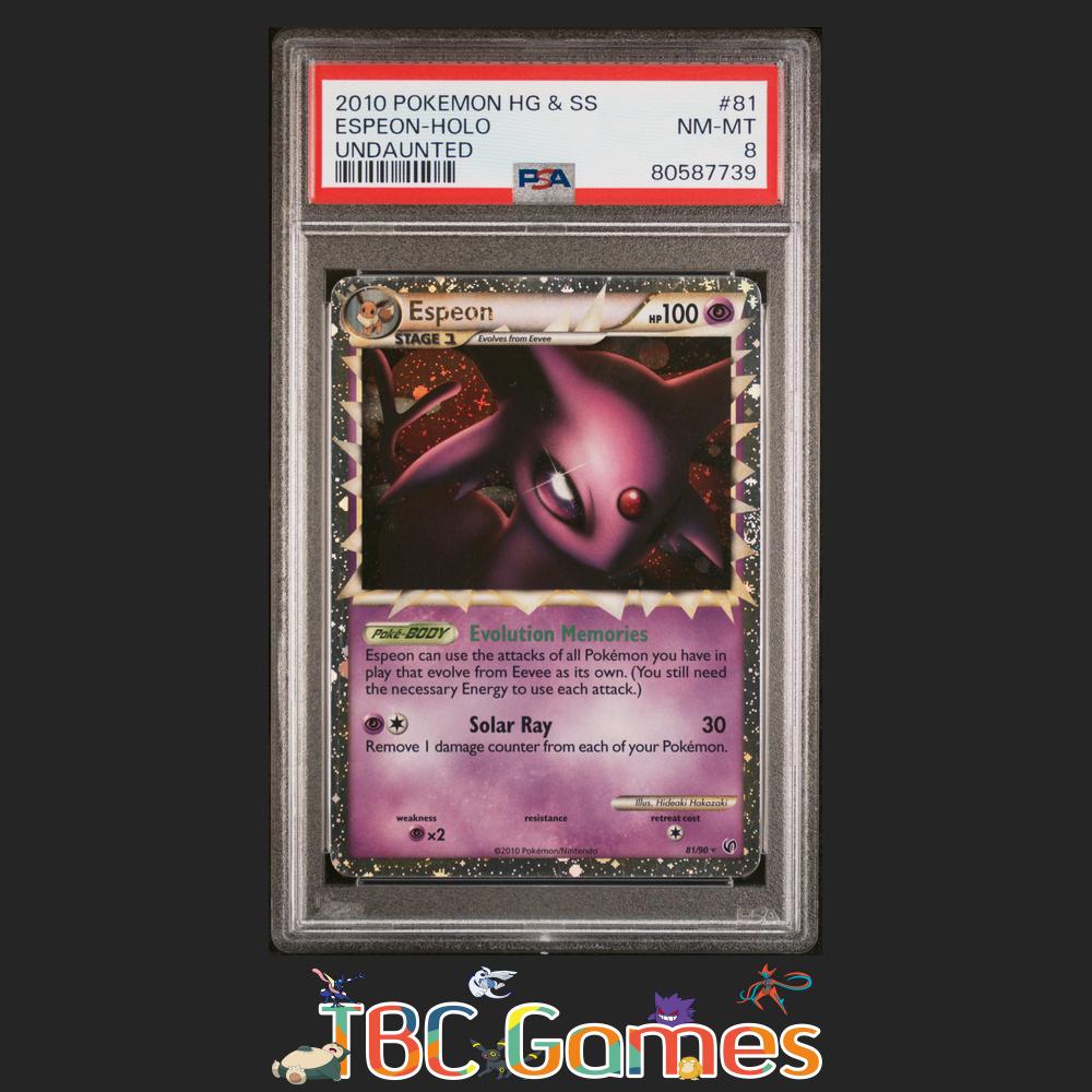 Espeon Prime Heartgold & Soulsilver Undaunted #81 PSA 8
