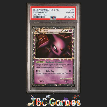 Espeon Prime Heartgold & Soulsilver Undaunted #81 PSA 8