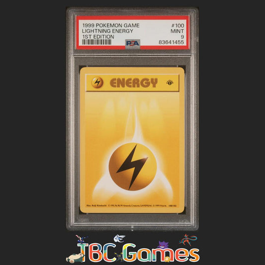 Lightning Energy Base Set 1st Edition Shadowless #100 PSA 9