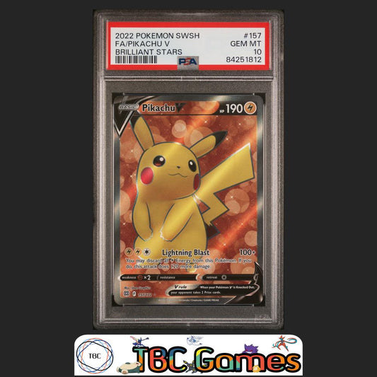 Pikachu V Brilliant Stars #157 PSA 10 Front