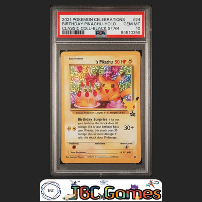 Birthday Pikachu Celebrations Classic Collection #24 PSA 10