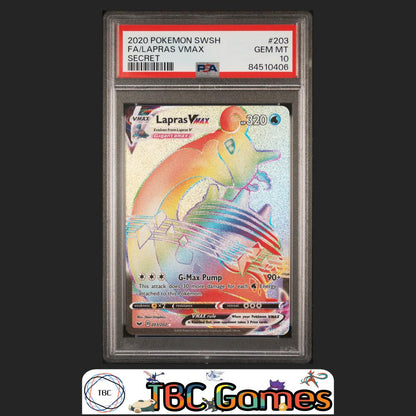 Lapras VMAX Sword & Shield #203 Secret PSA 10