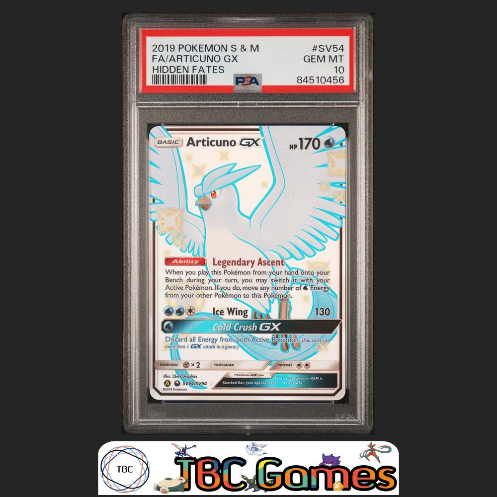 Articuno GX Pokemon Sun & Moon Hidden Fates #SV54 PSA 10 Front