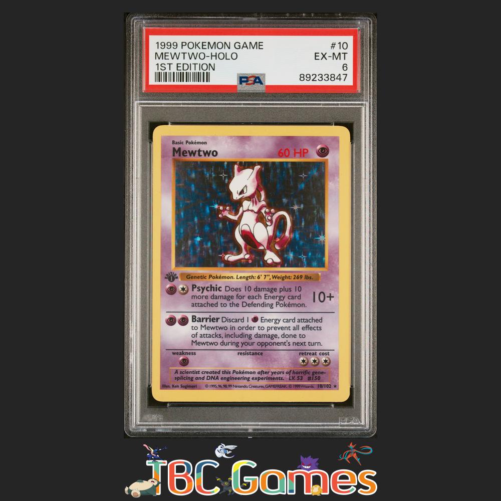 Mewtwo Base Set 1st Edition Shadowless Holo #10 PSA 6 Mewtwo Base Set 1st Edition Shadowless Holo #10 PSA 6