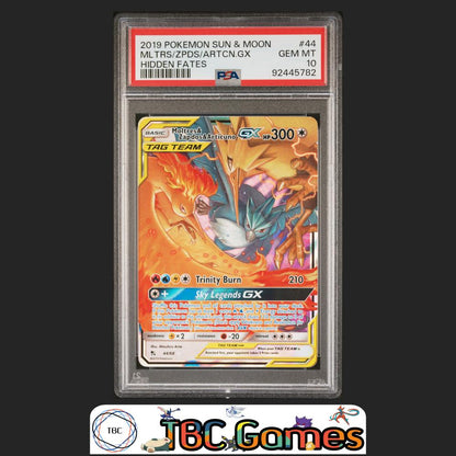 Moltres & Zapdos & Articuno GX Hidden Fates #44 PSA 10 Front