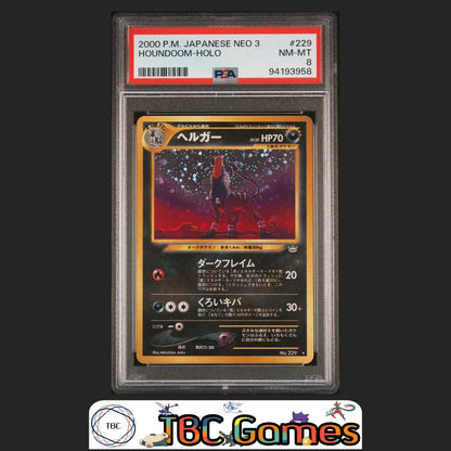 Houndoom Japanese Neo 3 Holo #229 PSA 8