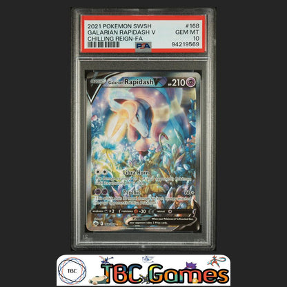Galarian Rapidash V Chilling Reign Alt Art #168 PSA 10