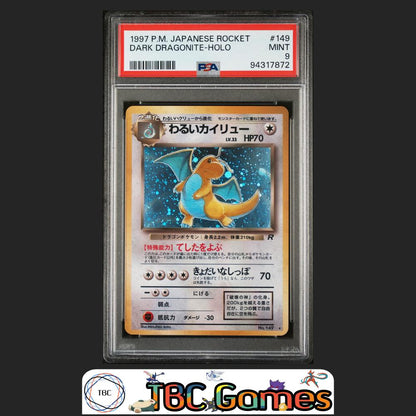 Dark Dragonite Japanese Team Rocket Holo #149 PSA 9 Front