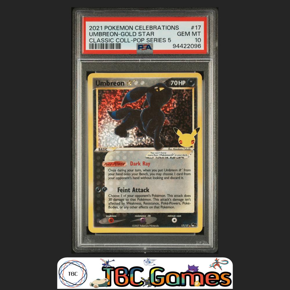 Umbreon Gold Star Celebrations Classic Collection #17 PSA 10 Front