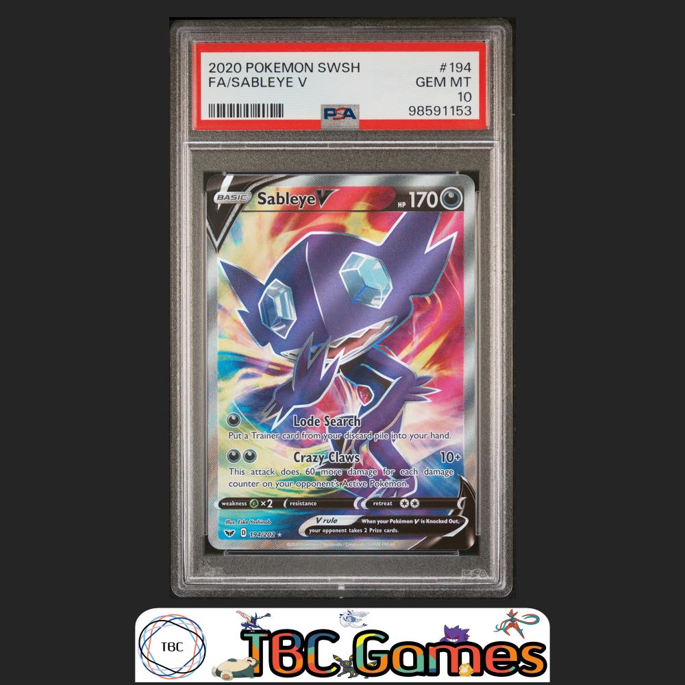 Sableye V Sword & Shield Base Set #194 PSA 10 Front