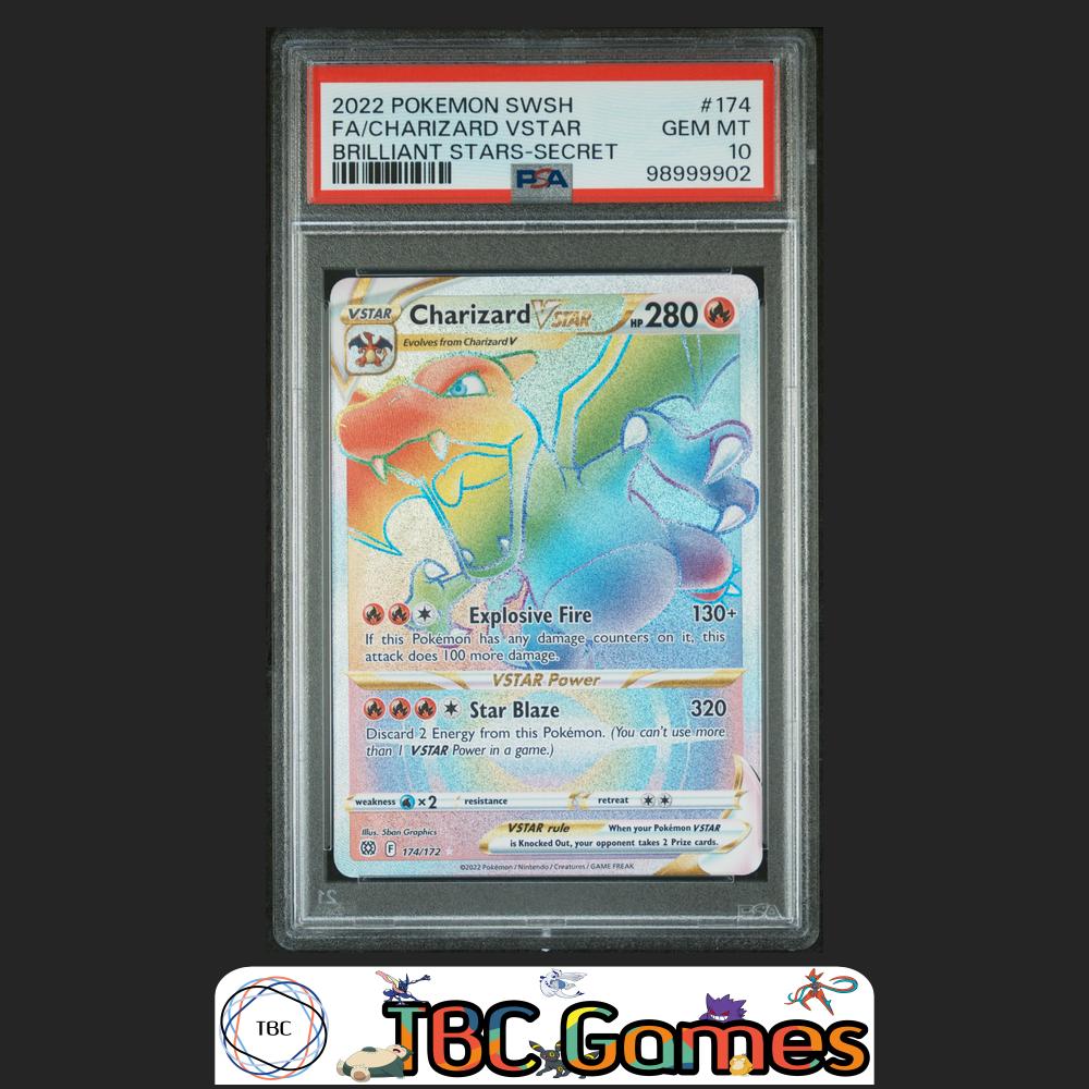 Charizard VSTAR Brilliant Stars #174 Secret PSA 10 Front