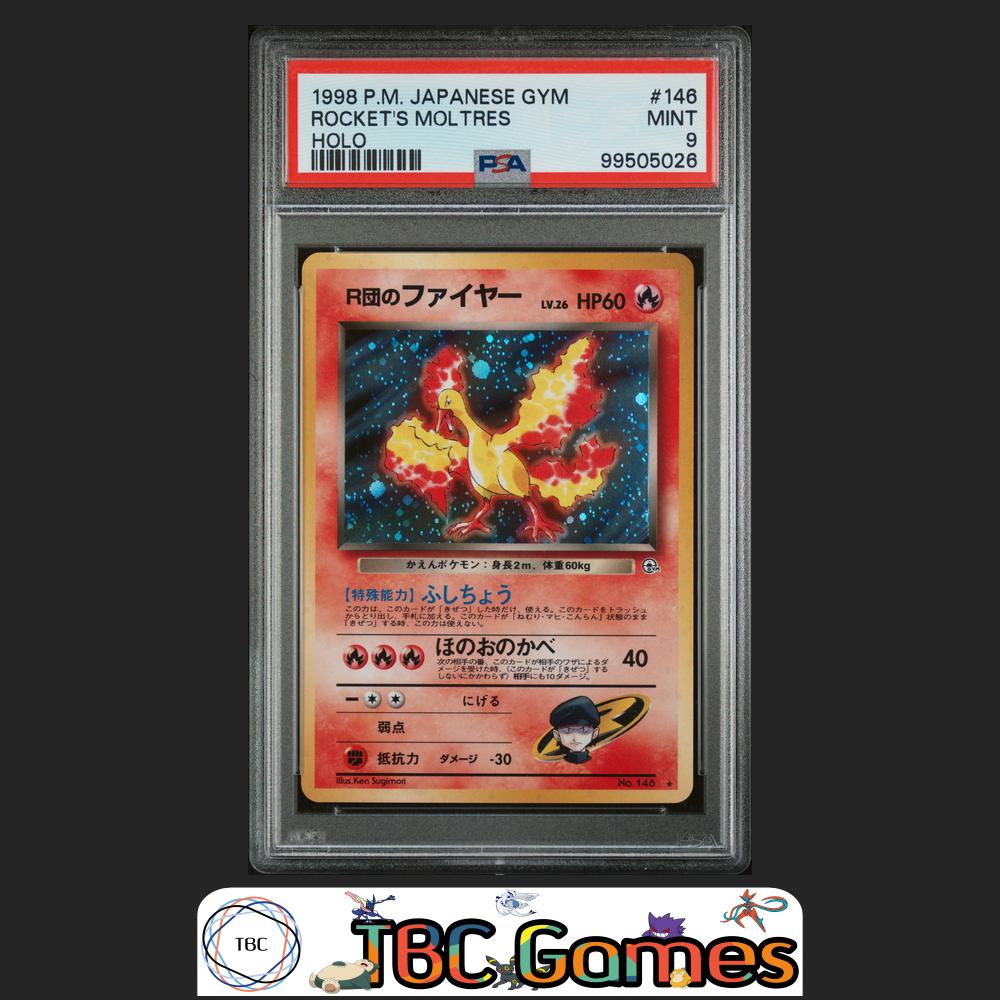 Rocket's Moltres Japanese Gym Holo #146 PSA 9