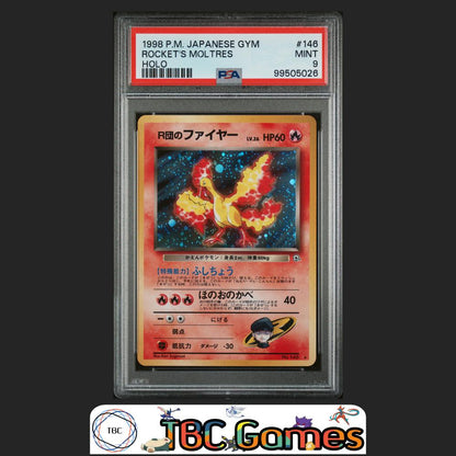 Rocket's Moltres Japanese Gym Holo #146 PSA 9