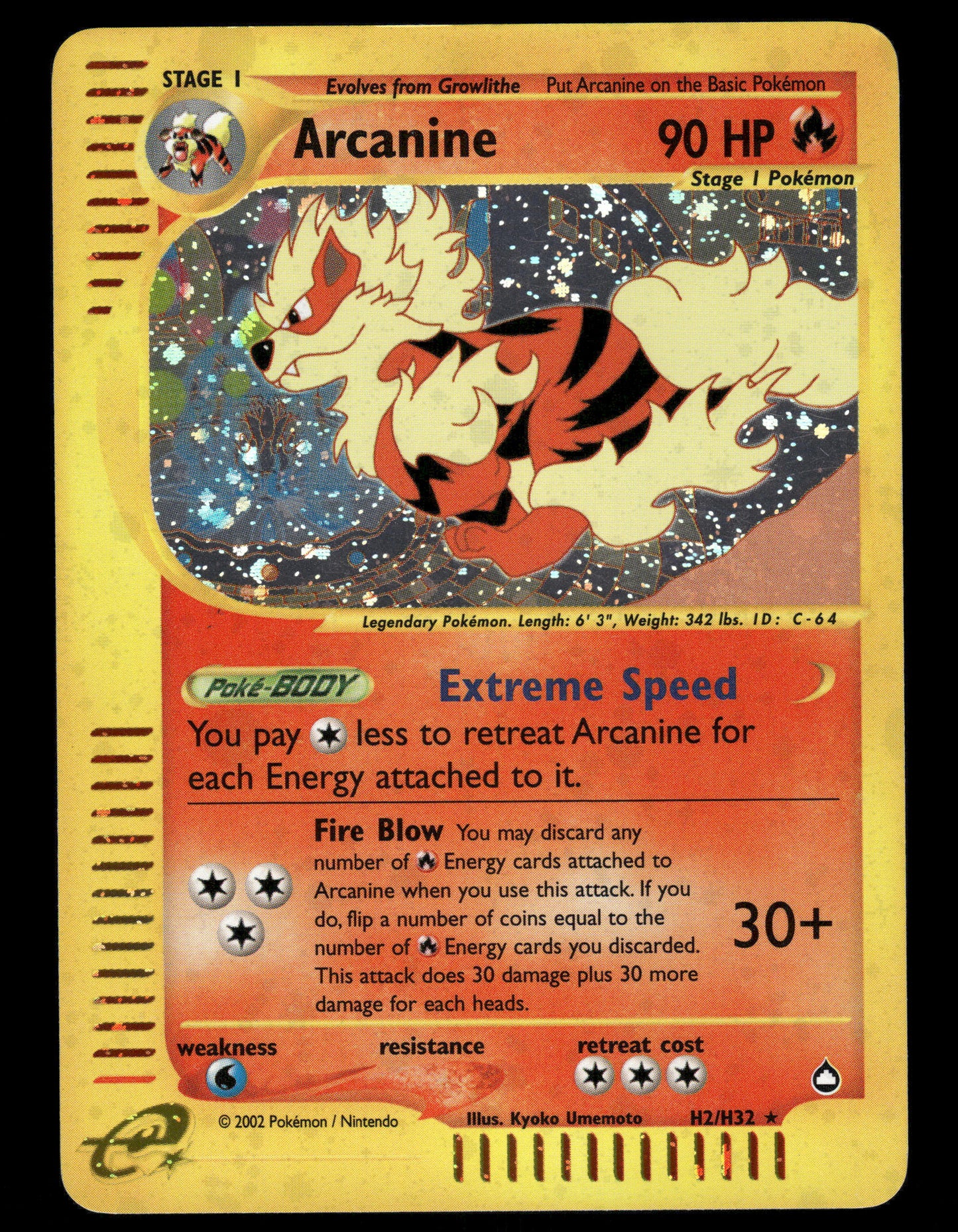 [LP] Arcanine Aquapolis Holo H2/H32