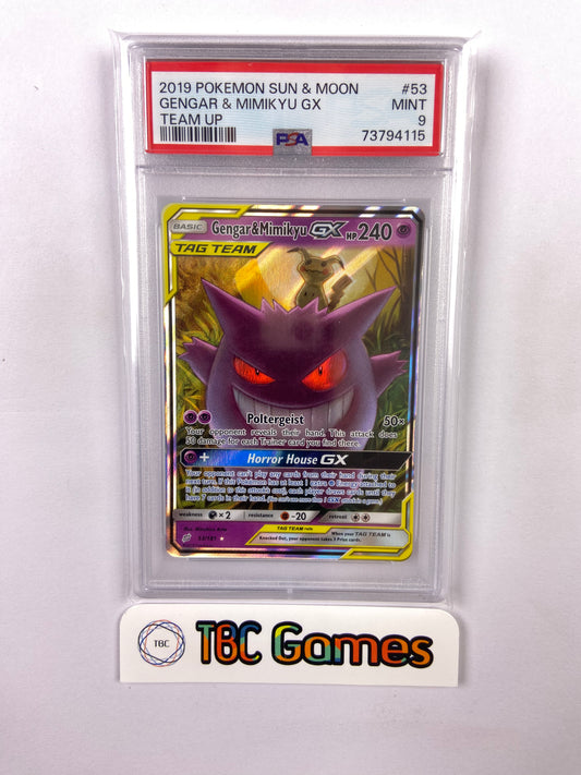 Gengar & Mimikyu GX Team Up 53/181 PSA 9