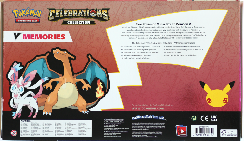 Pokemon TCG: Sword & Shield - Celebrations V Memories Collection Box
