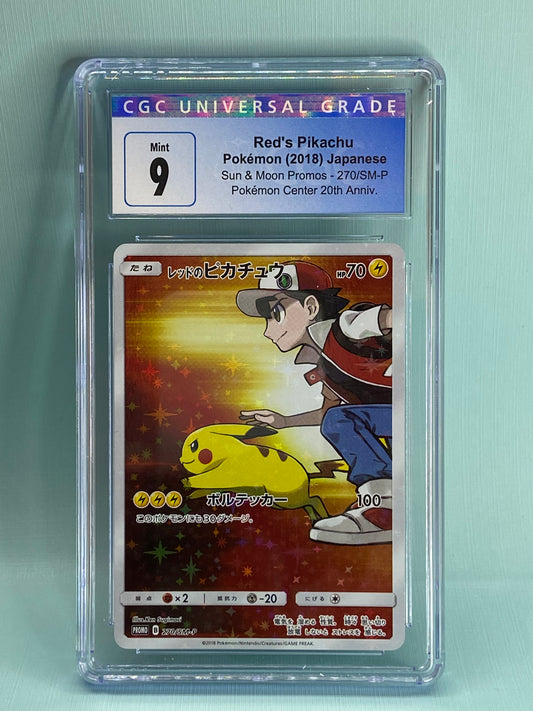 Red's Pikachu Sun & Moon Pokemon Center Promo 270/SM-P Japanese CGC 9