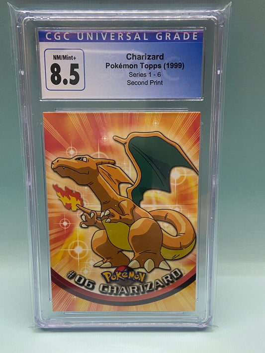Charizard Topps Series 1 Second Print #6 CGC 8.5