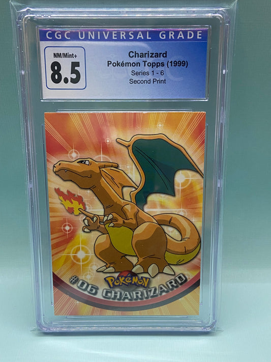 Charizard Topps Series 1 Second Print #6 CGC 8.5