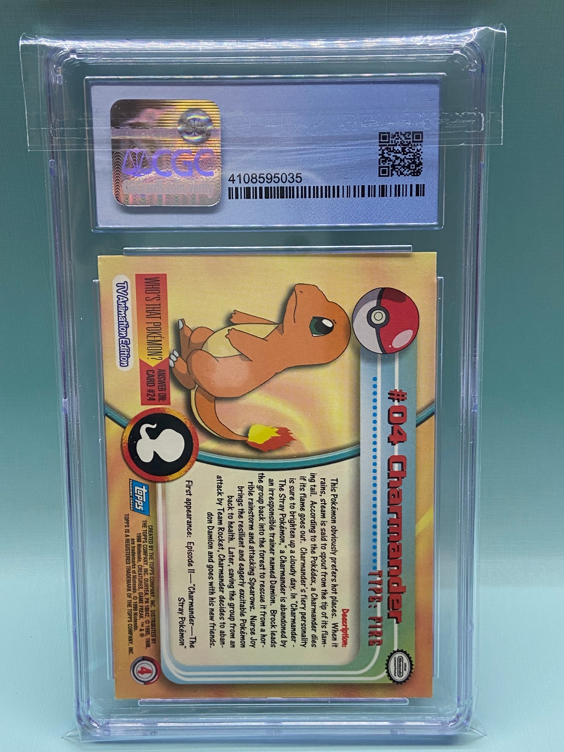 Charmander Topps Series 1 First Print #4 CGC 9 TBC Games Charmander Topps Series 1 First Print #4 CGC 9 TBC Games