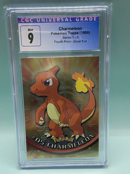 Charmeleon Topps Series 1 Fourth Print Silver Foil Holo #5 CGC 9