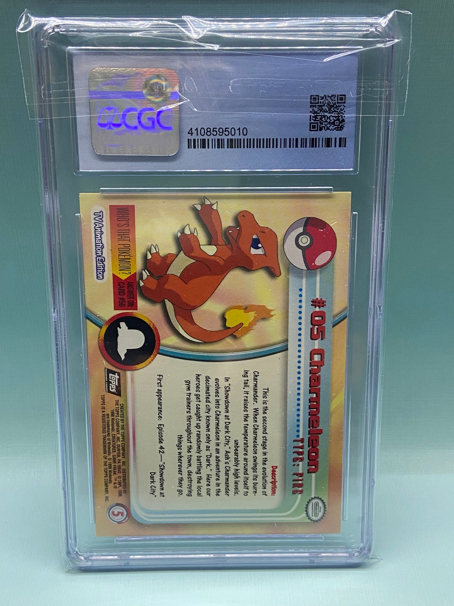 Charmeleon Topps Series 1 Fourth Print Silver Foil Holo #5 CGC 9