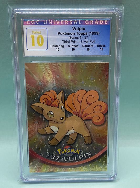 Vulpix Foil Third Print Series 1 Topps Perfect CGC 10