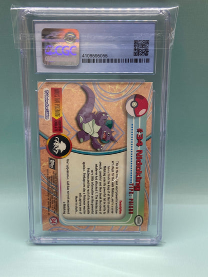 Nidoking Rainbow Foil Second Print Series 1 Topps CGC 10