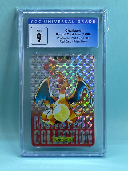 Charizard Red Carddass Vending Bandai Prism Holo #6 Japanese CGC 9