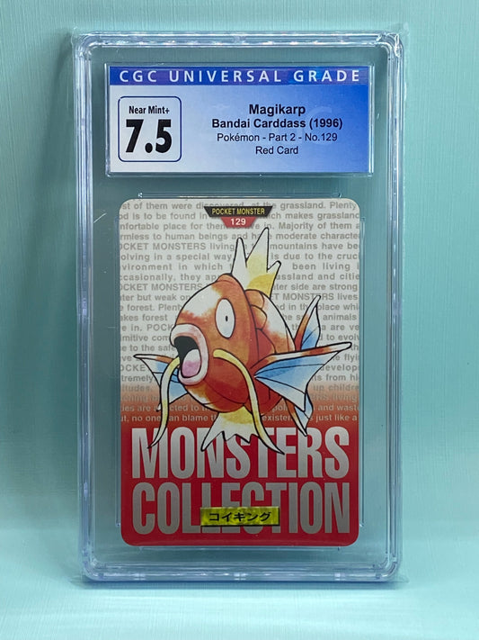 Magikarp Red Carddass Bandai Vending 1996 Japanese CGC 7.5