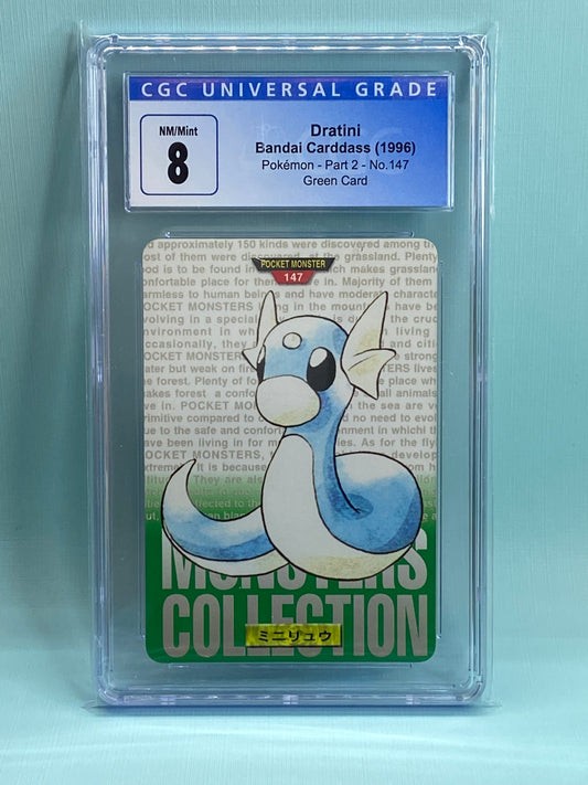 Dratini Green Carddass Bandai Vending 1996 Japanese #147 CGC 8