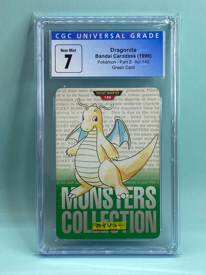 Dragonite Green Carddass Bandai Vending 1996 Japanese CGC 7