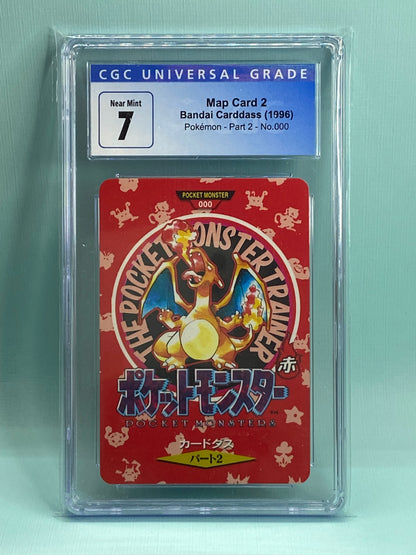 Charizard Map Carddass Bandai Vending 1996 #000 Japanese CGC 7