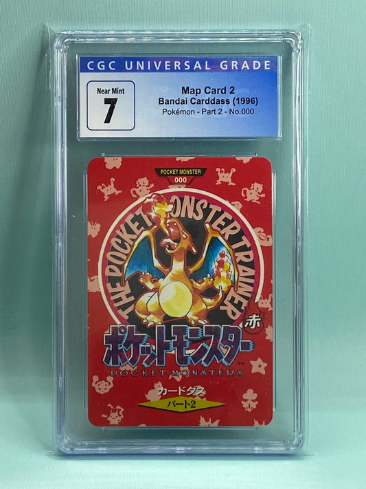 Charizard Map Carddass Bandai Vending 1996 #000 Japanese CGC 7