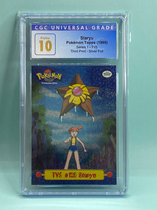 Staryu Misty Topps TV5 Silver Foil Holo Third Print Pristine CGC 10