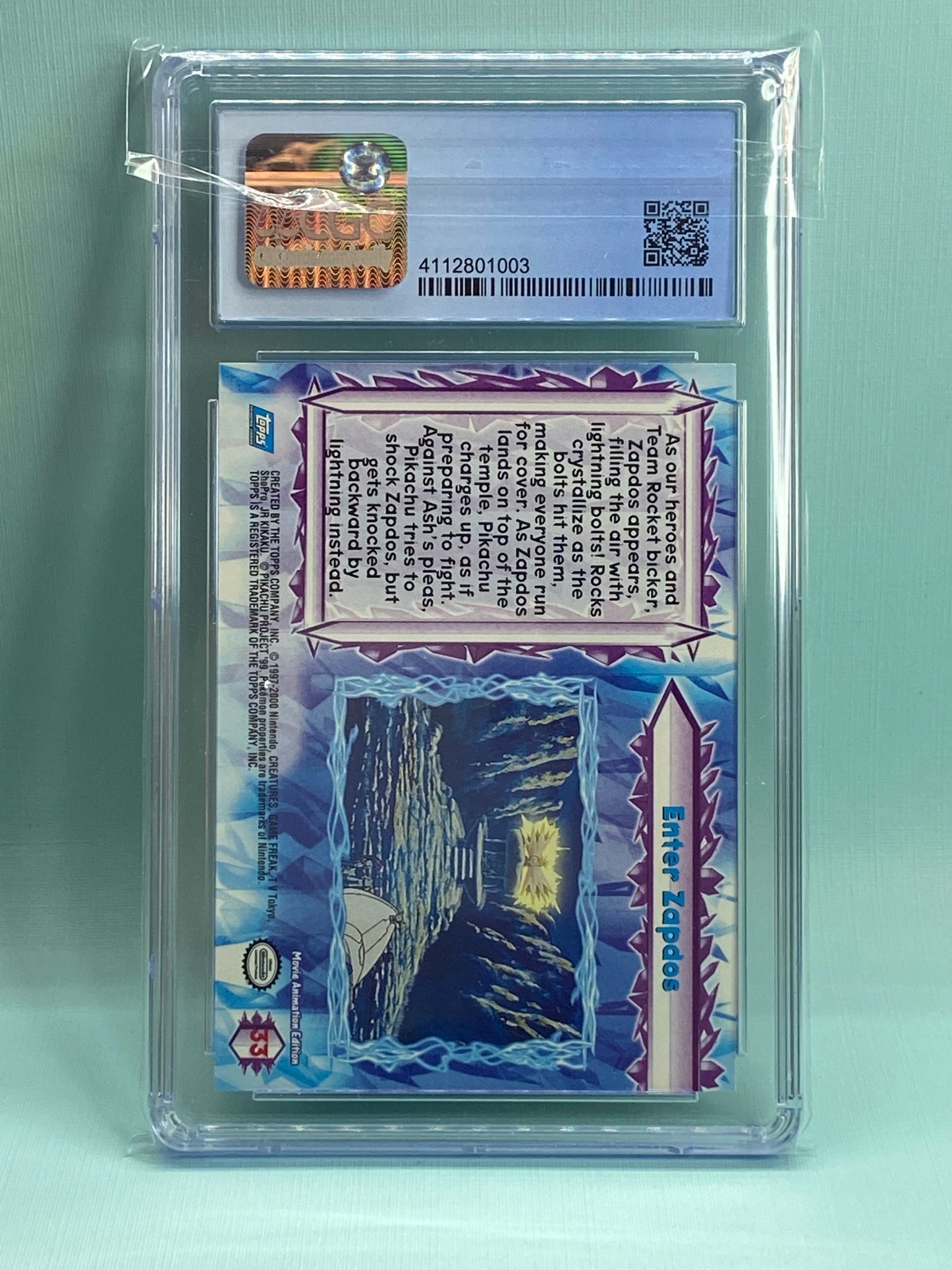 Enter Zapdos Topps Pokemon the Movie 2000 #33 CGC 7.5