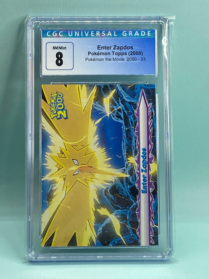 Enter Zapdos  Topps Pokemon the Movie 2000 #33 CGC 8