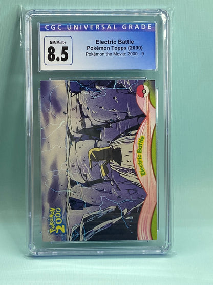 Pikachu Electric Battle Topps Pokemon the Movie #9 CGC 8.5