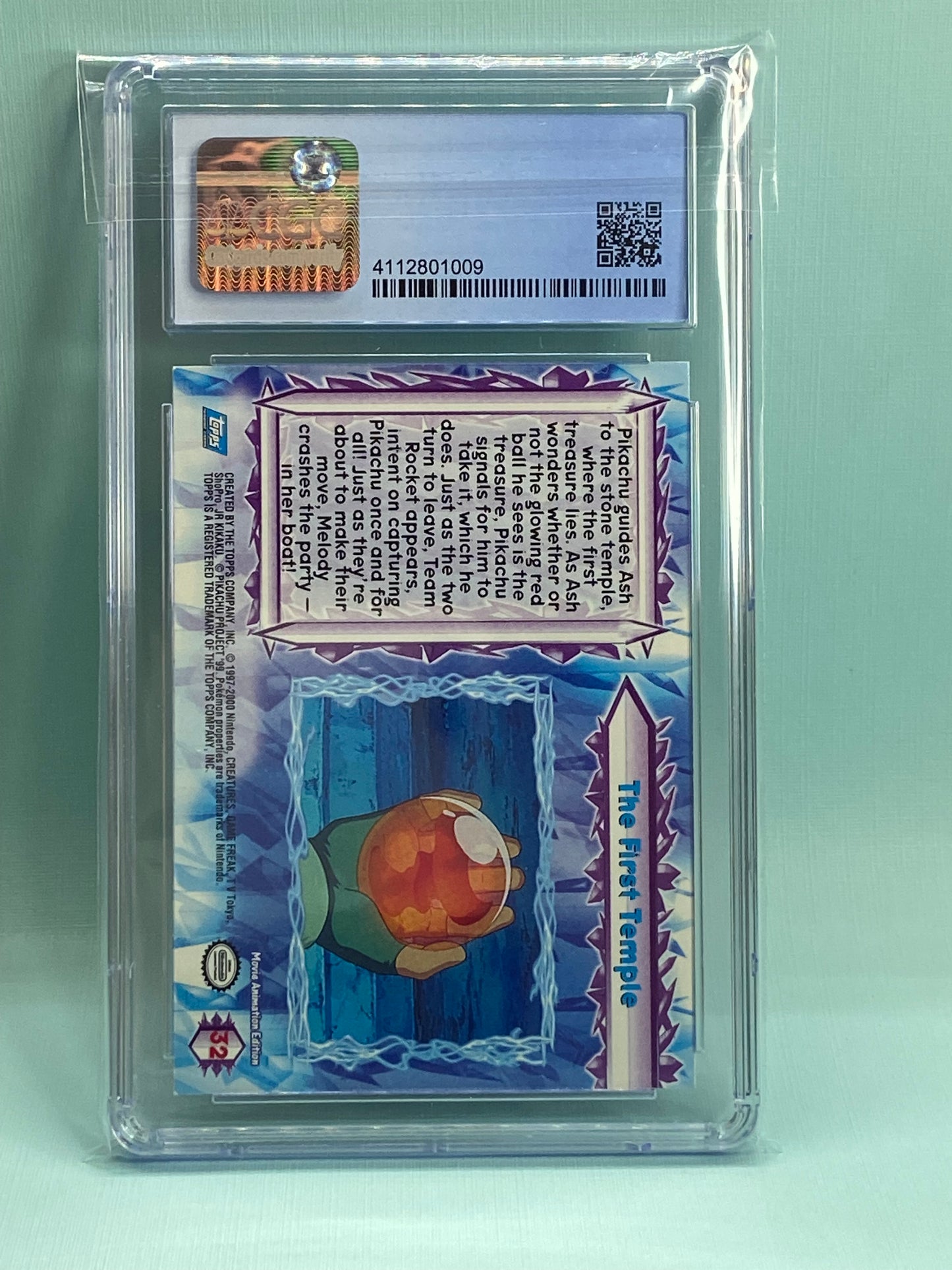 The First Temple Topps Pokemon the Movie Pikachu Ash #32 CGC 8.5