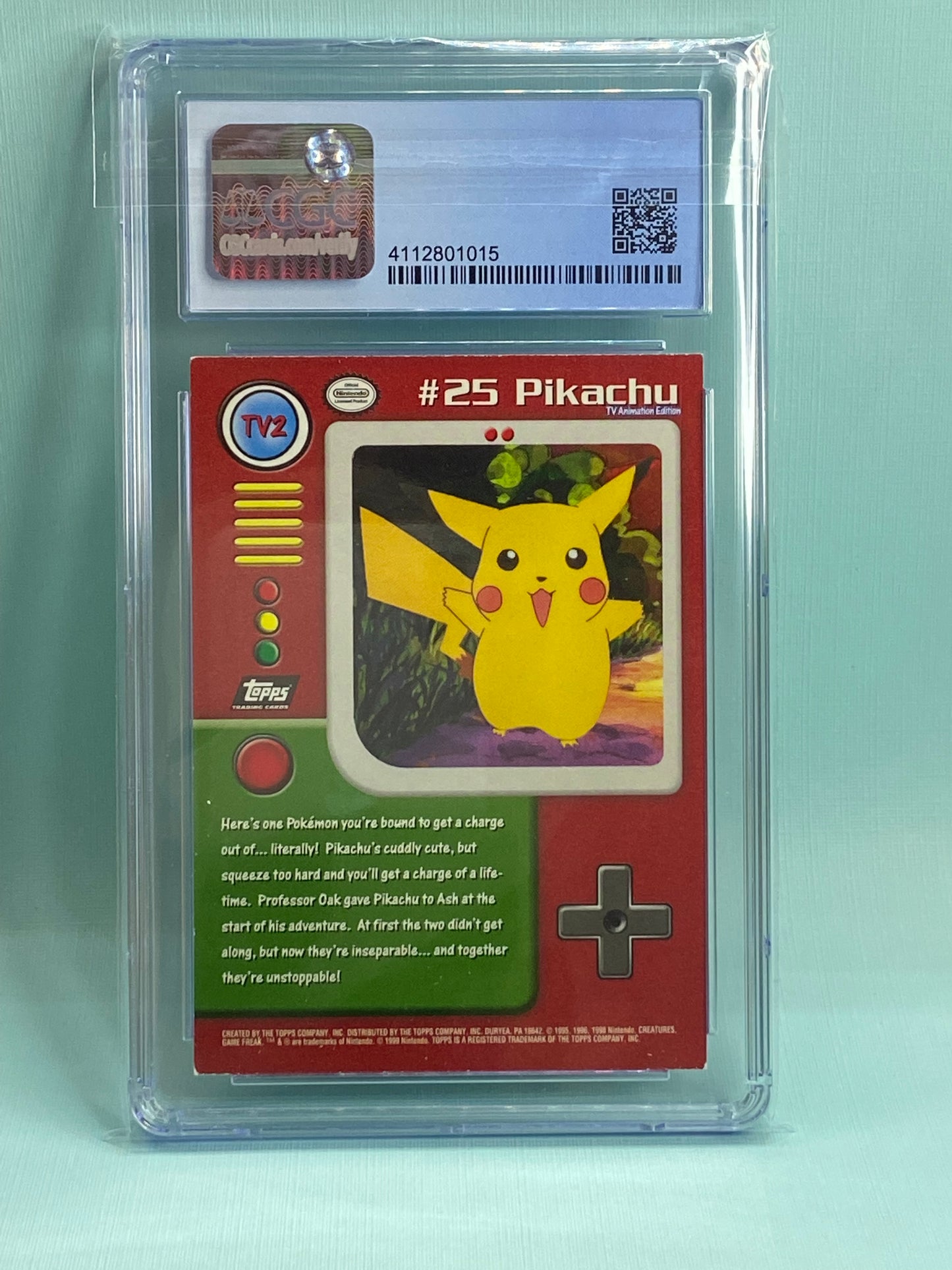 Pikachu TV2 Topps Series 1 Second Print Silver Foil #25 CGC 8