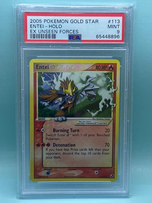 Entei Gold Star Unseen Forces #113 PSA 9
