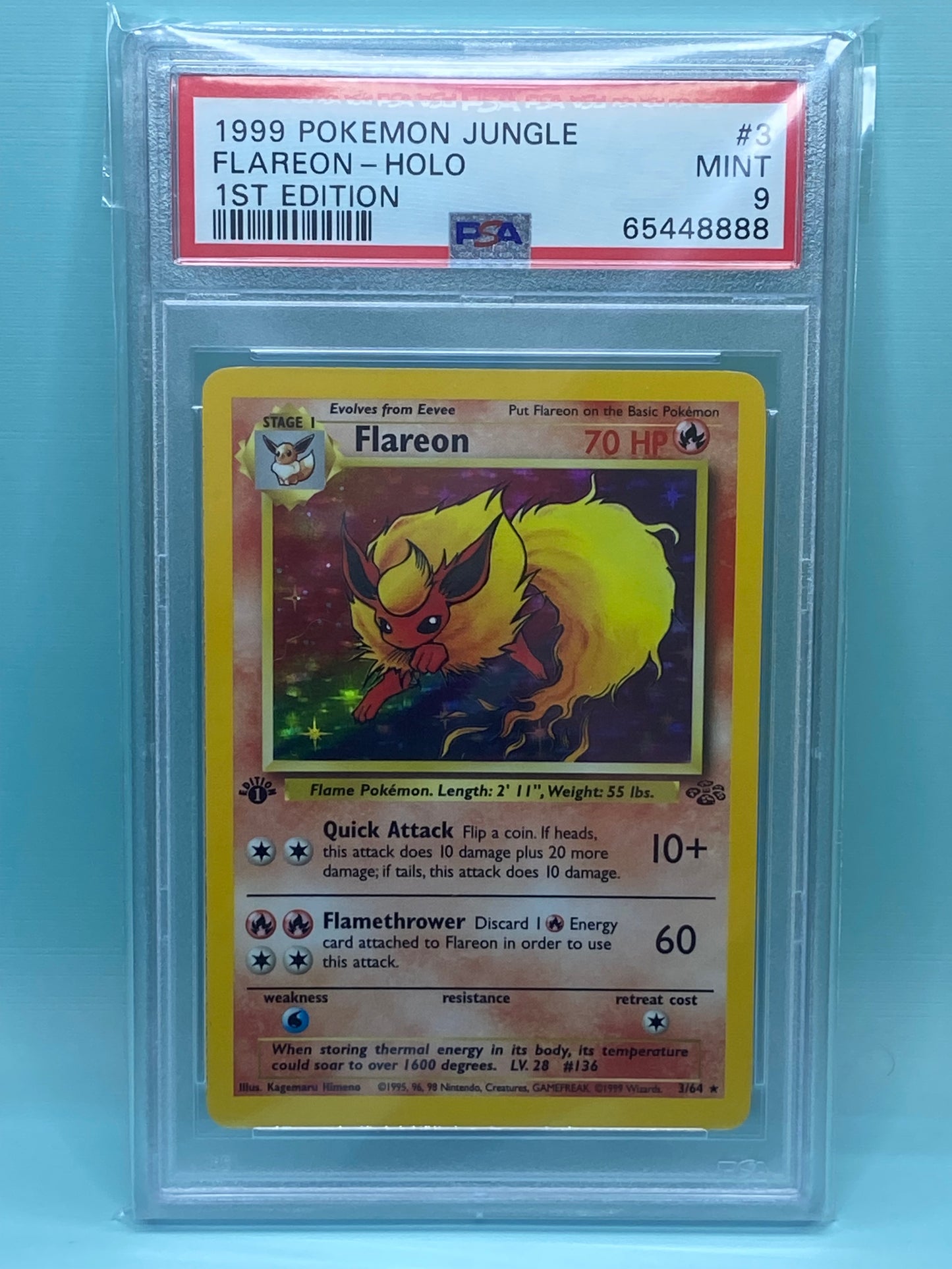 Flareon Jungle 1st Edition Holo #3 PSA 9