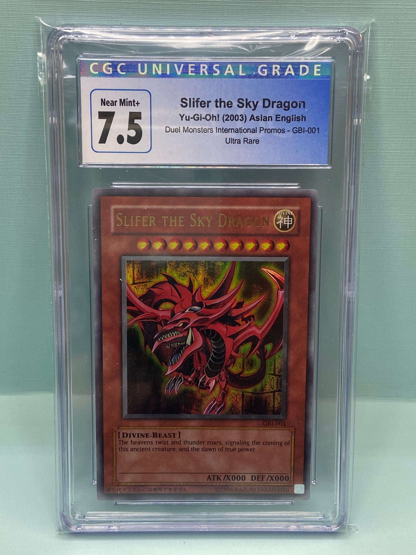 Yugioh Slifer the Sky Dragon Game Boy Duel Monsters Promo GBI-001 CGC 7.5