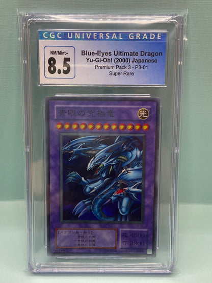 YuGiOh Blue-Eyes Ultimate Dragon Holo Premium Pack 3 Japanese P3-01 CGC 8.5