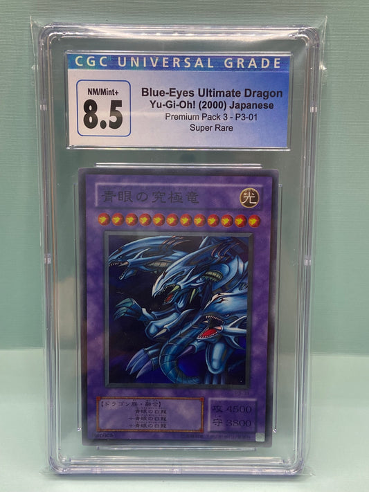 YuGiOh Blue-Eyes Ultimate Dragon Holo Premium Pack 3 Japanese P3-01 CGC 8.5