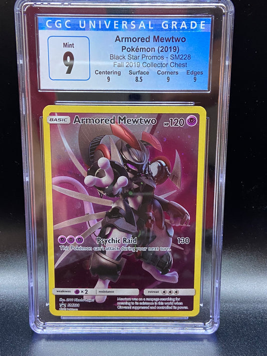 Armored Mewtwo Promo Collector Chest SM228 subgrades CGC 9