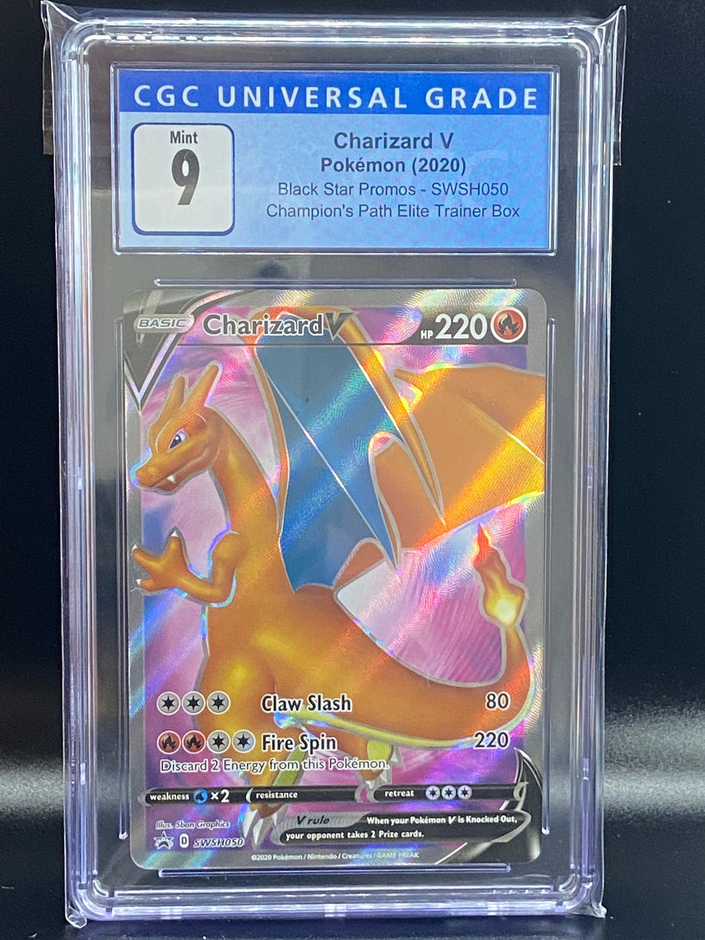 Charizard V Full Art Champions Path ETB SWSH050 CGC 9