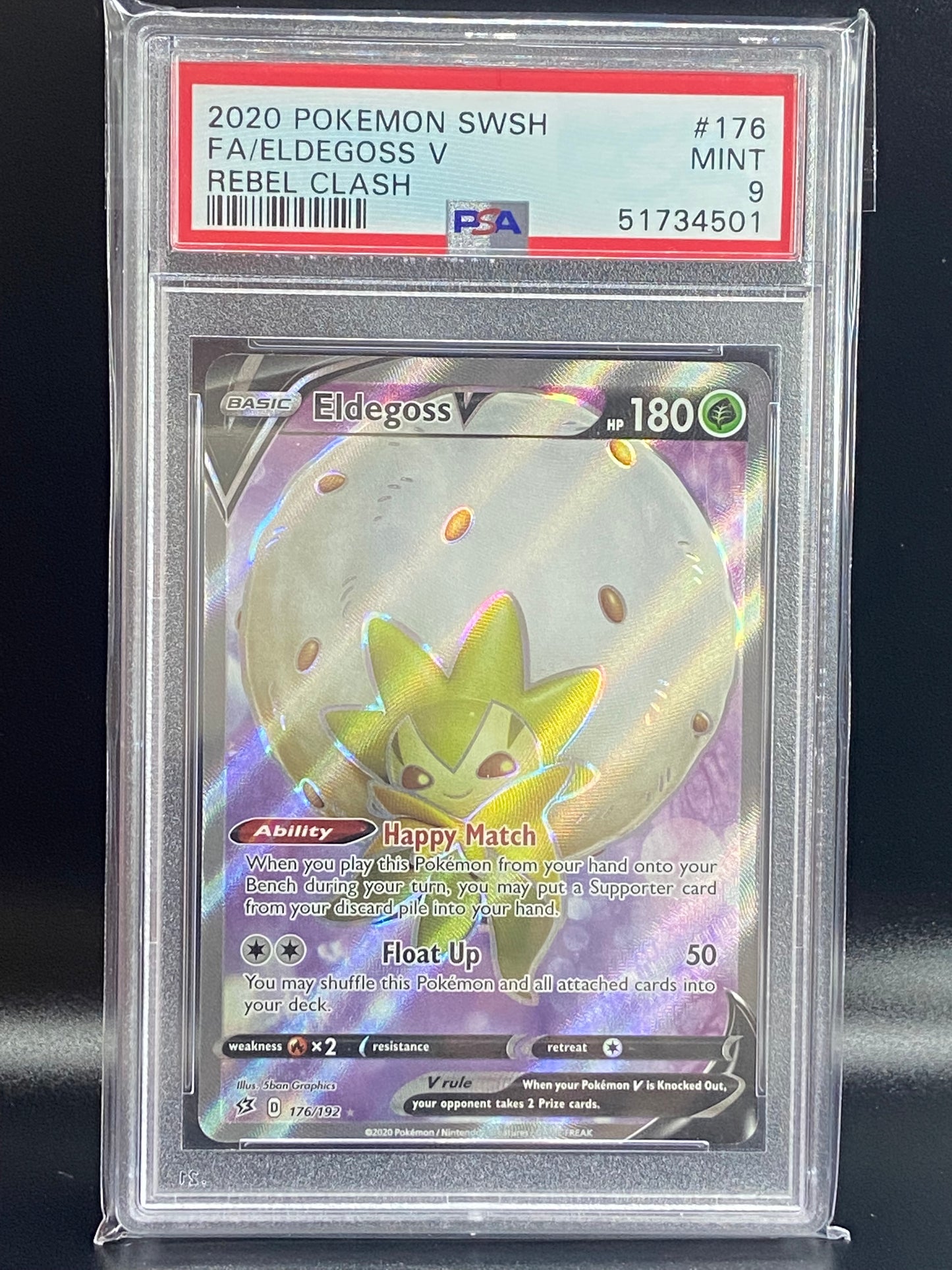 Eldegoss V Full Art Rebel Clash 176/192 PSA 9