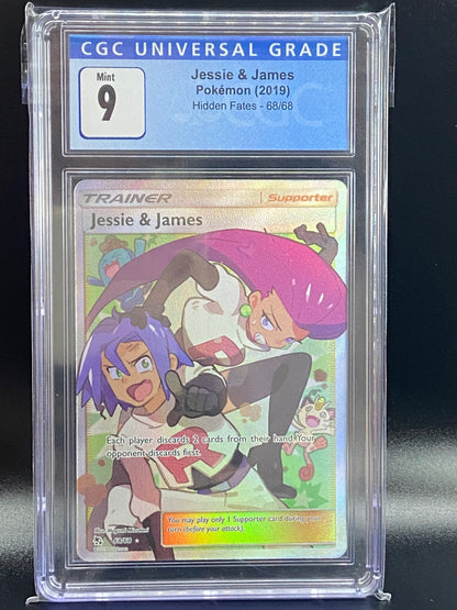 Jessie & James Hidden Fates Full Art Trainer CGC 9
