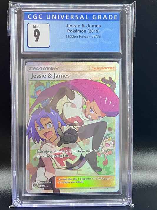 Jessie & James Hidden Fates Full Art Trainer CGC 9